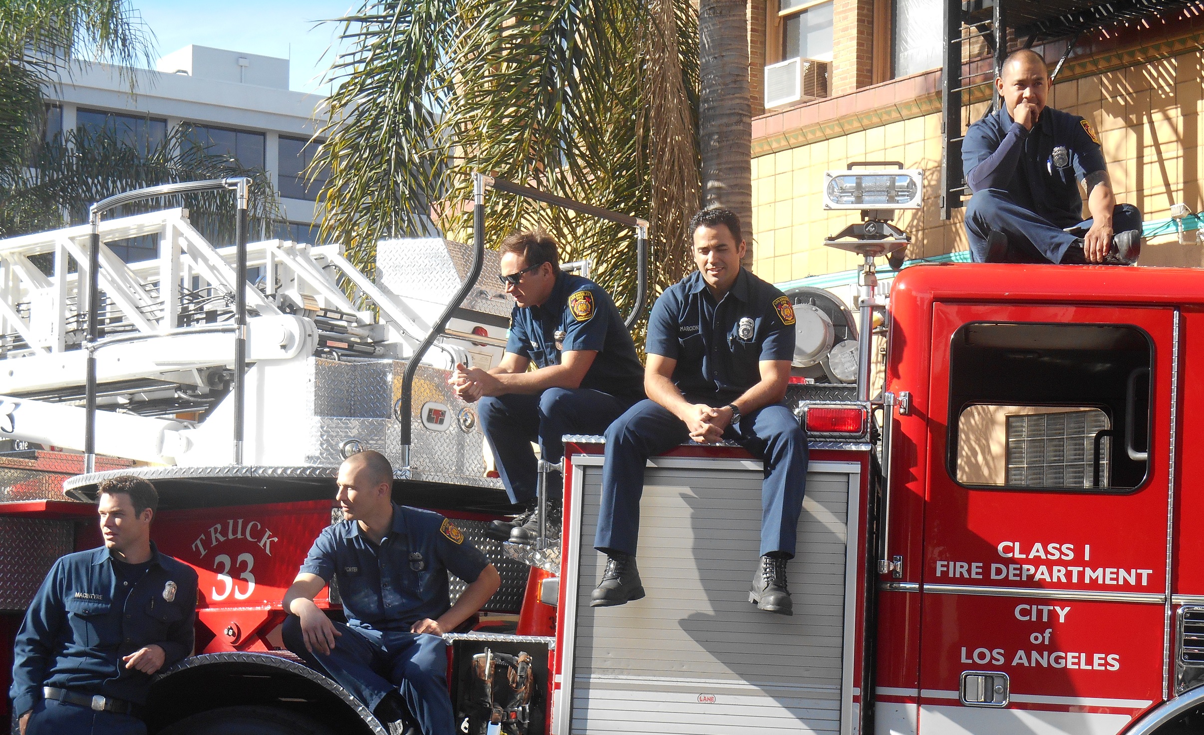 Sexy LAFD caught looking like a photo shoot on duty.